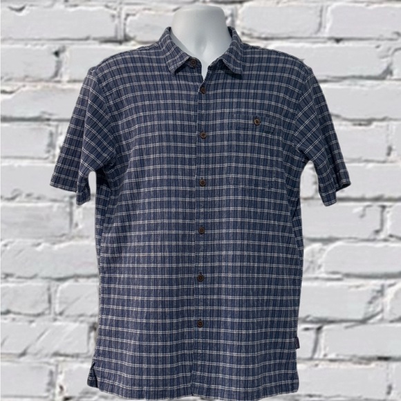 Patagonia Men’s Organic Cotton Button-Up Shirt XL| Blue Plaid| Short Sleeve - Picture 1 of 12